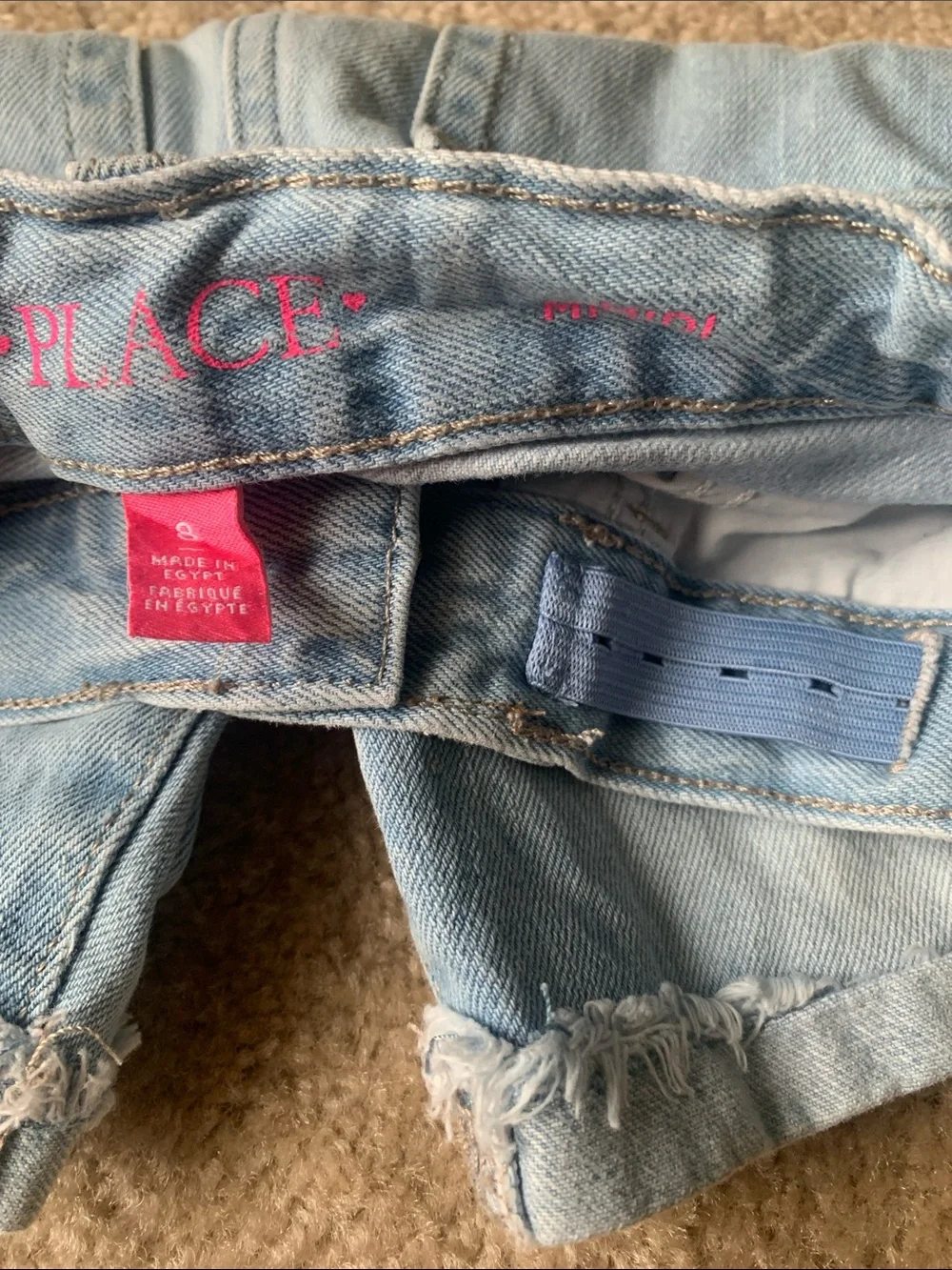 NWOT Midi Girls Light Wash Denim Mildly Distressed Shorts Size 8